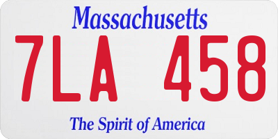 MA license plate 7LA458