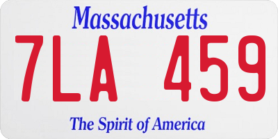 MA license plate 7LA459