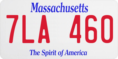 MA license plate 7LA460