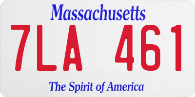 MA license plate 7LA461
