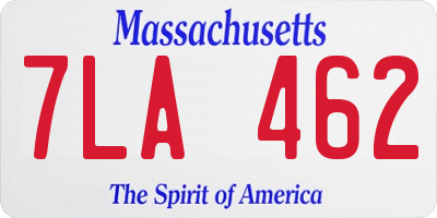 MA license plate 7LA462