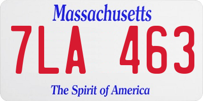 MA license plate 7LA463