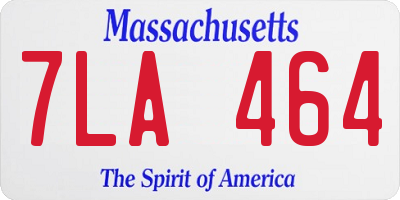 MA license plate 7LA464