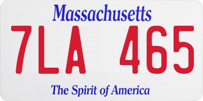 MA license plate 7LA465