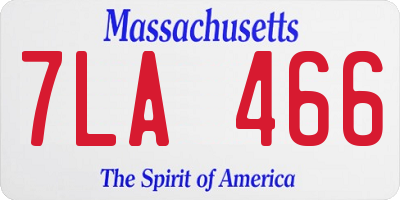 MA license plate 7LA466