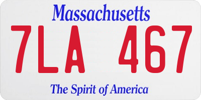 MA license plate 7LA467