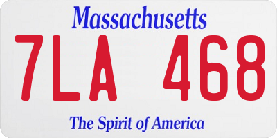 MA license plate 7LA468