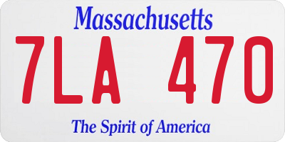 MA license plate 7LA470