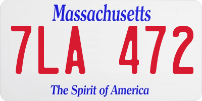 MA license plate 7LA472