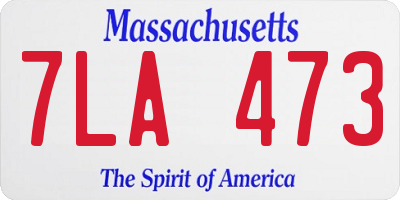 MA license plate 7LA473