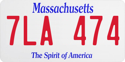 MA license plate 7LA474