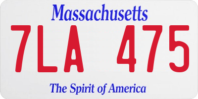 MA license plate 7LA475