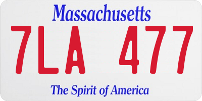 MA license plate 7LA477