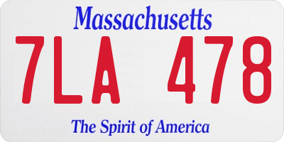 MA license plate 7LA478