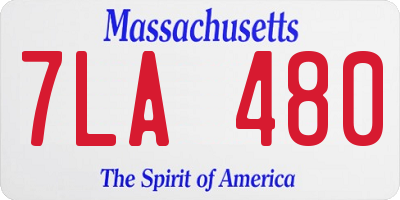MA license plate 7LA480