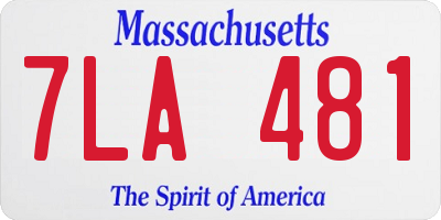 MA license plate 7LA481