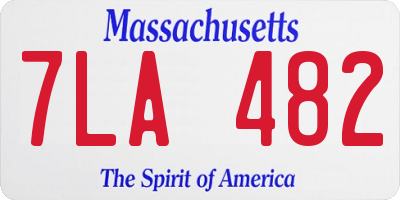 MA license plate 7LA482