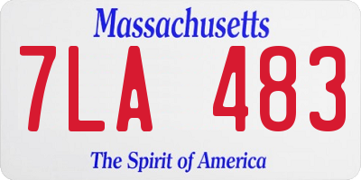 MA license plate 7LA483