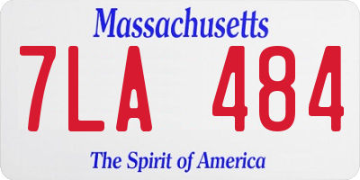 MA license plate 7LA484