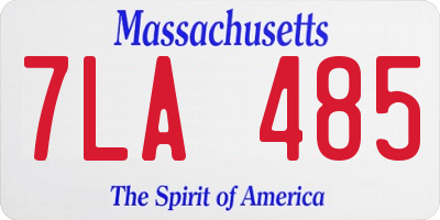 MA license plate 7LA485