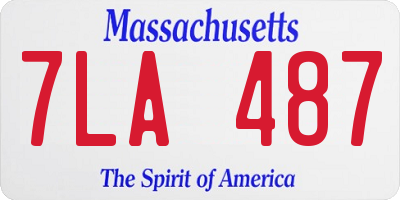 MA license plate 7LA487