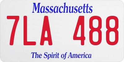 MA license plate 7LA488
