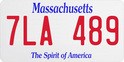 MA license plate 7LA489