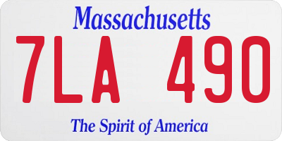 MA license plate 7LA490