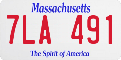 MA license plate 7LA491