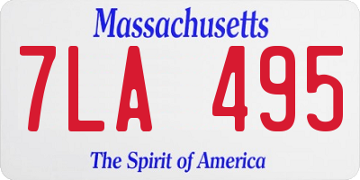 MA license plate 7LA495