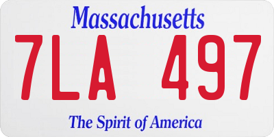 MA license plate 7LA497