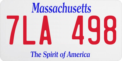 MA license plate 7LA498