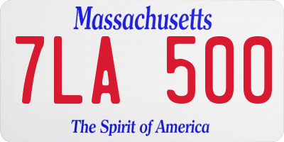 MA license plate 7LA500