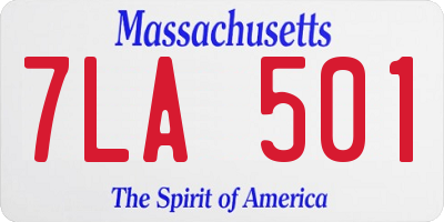MA license plate 7LA501