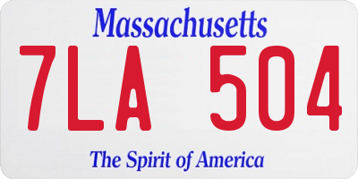 MA license plate 7LA504