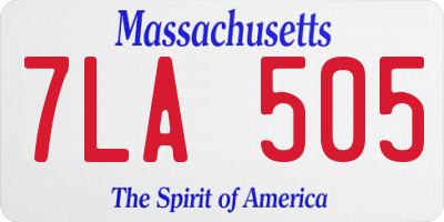 MA license plate 7LA505
