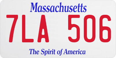 MA license plate 7LA506
