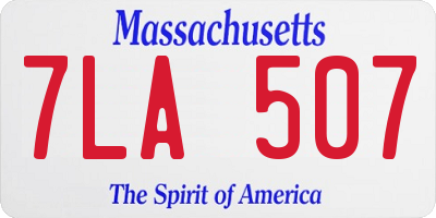 MA license plate 7LA507