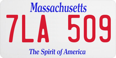 MA license plate 7LA509