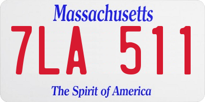MA license plate 7LA511
