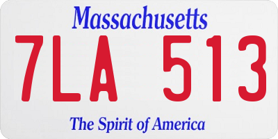 MA license plate 7LA513