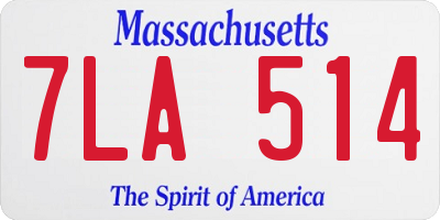 MA license plate 7LA514
