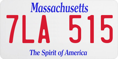 MA license plate 7LA515