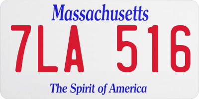 MA license plate 7LA516