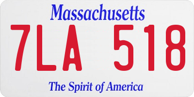 MA license plate 7LA518