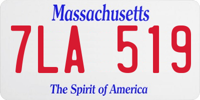 MA license plate 7LA519