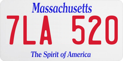 MA license plate 7LA520