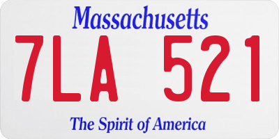 MA license plate 7LA521