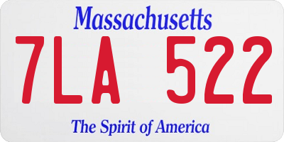 MA license plate 7LA522