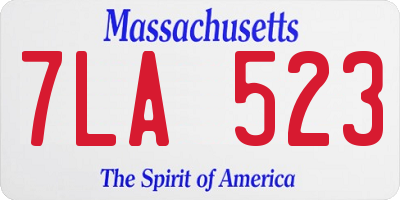 MA license plate 7LA523